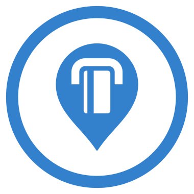 ATM harita işaretleyici düz yuvarlak vektör simgesi