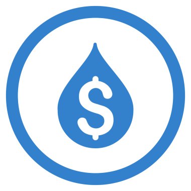 Para damla düz yuvarlak vektör simgesi