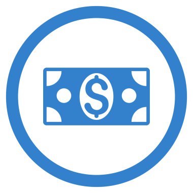 Vektör simge Doları banknot düz yuvarlak