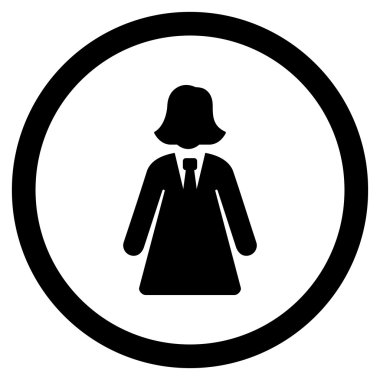 Vektör simge iş kadını düz yuvarlak