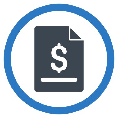 Vektör simge fatura sayfa düz yuvarlak