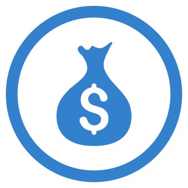 Para çuval düz yuvarlak vektör simgesi