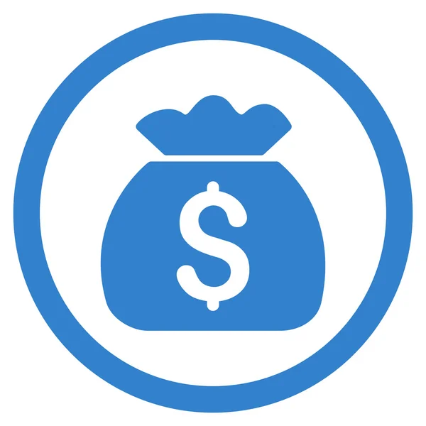 Geld tas plat afgeronde Vector Icon — Stockvector