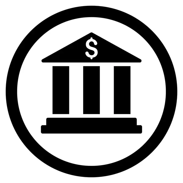 Edifício bancário Flat Rounded Vector Icon — Vetor de Stock