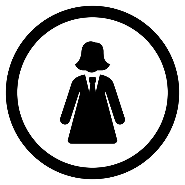 Business Lady Flat Rounded Vector Ícone — Vetor de Stock