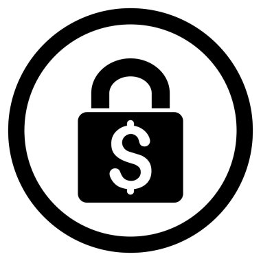 Kilit düz yuvarlak vektör simgesi ödemek