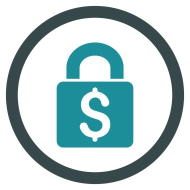 Kilit düz yuvarlak vektör simgesi ödemek