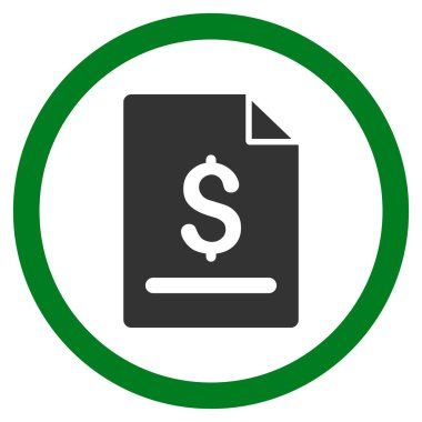 Vektör simge fatura sayfa düz yuvarlak