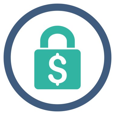 Kilit düz yuvarlak vektör simgesi ödemek