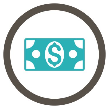 Vektör simge Doları banknot düz yuvarlak