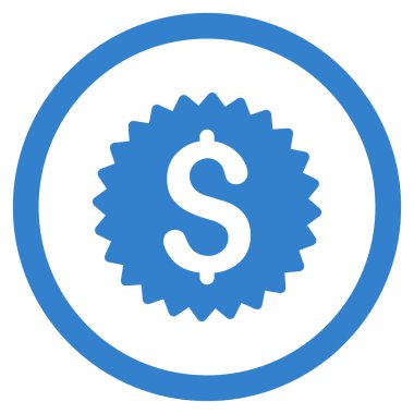 Banka mührü düz yuvarlak vektör simgesi