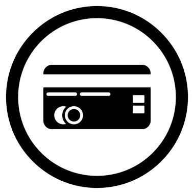 Kredi kartı düz yuvarlak vektör simgesi