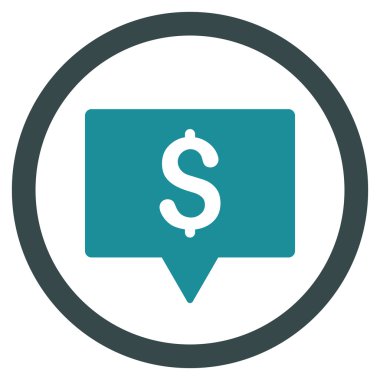 Banka harita işaretçi düz yuvarlak vektör simgesi