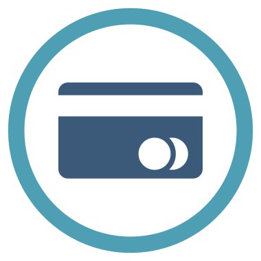 Banka kartı düz yuvarlak vektör simgesi