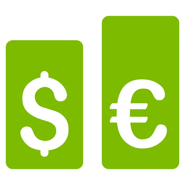 Valuta árfolyam bárok lapos Vector Icon — Stock Vector
