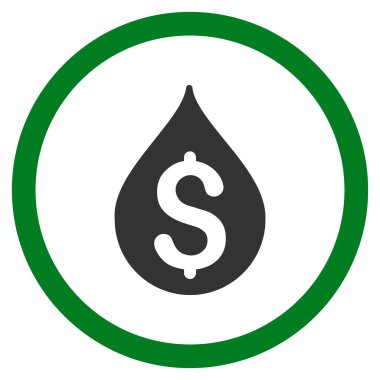 Para damla düz yuvarlak vektör simgesi