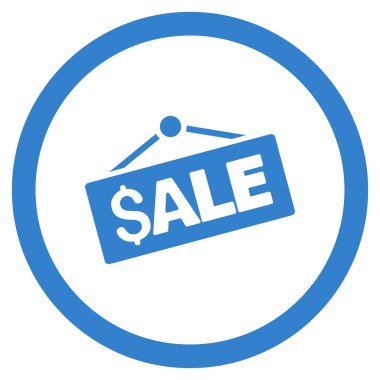 Satılık tabela düz yuvarlak vektör simgesi