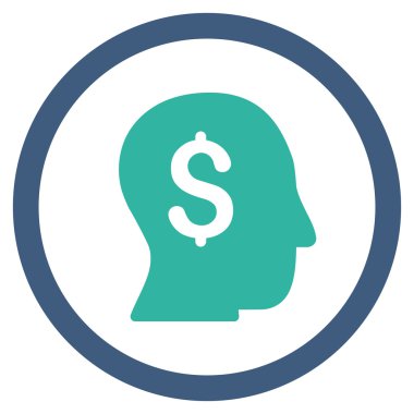 İşadamı düz yuvarlak vektör simgesi