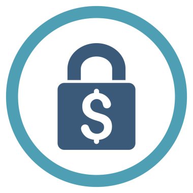 Kilit düz yuvarlak vektör simgesi ödemek