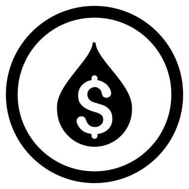 Para damla düz yuvarlak vektör simgesi