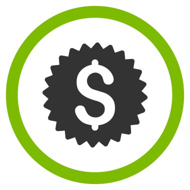 Banka mührü düz yuvarlak vektör simgesi