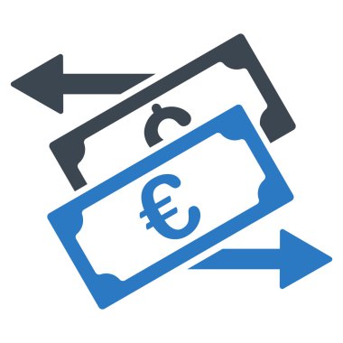 Banknot Exchange düz vektör simgesi