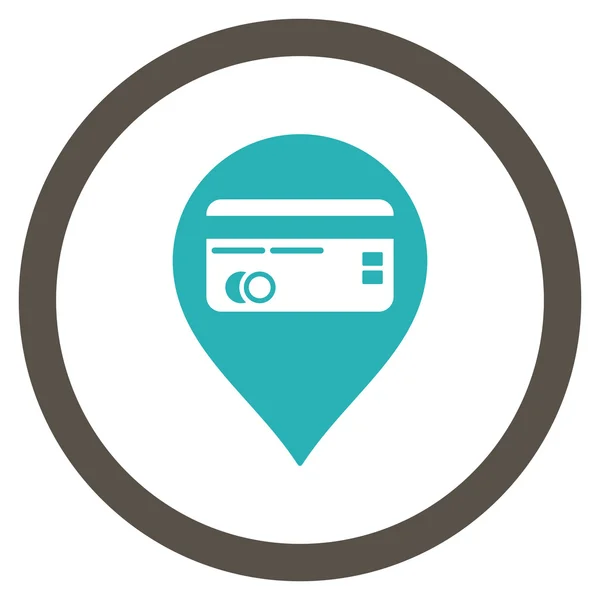 Creditcard aanwijzer plat afgeronde Vector Icon — Stockvector