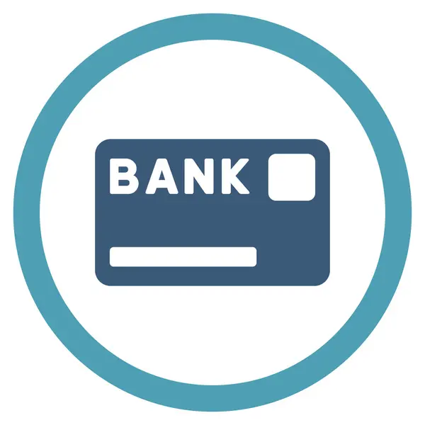 Bankkarte flaches gerundetes Vektorsymbol — Stockvektor