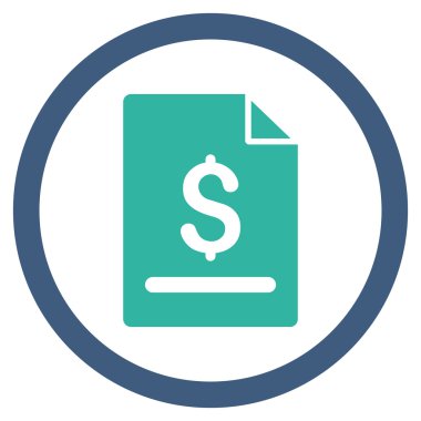 Vektör simge fatura sayfa düz yuvarlak