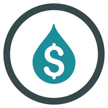 Para damla düz yuvarlak vektör simgesi