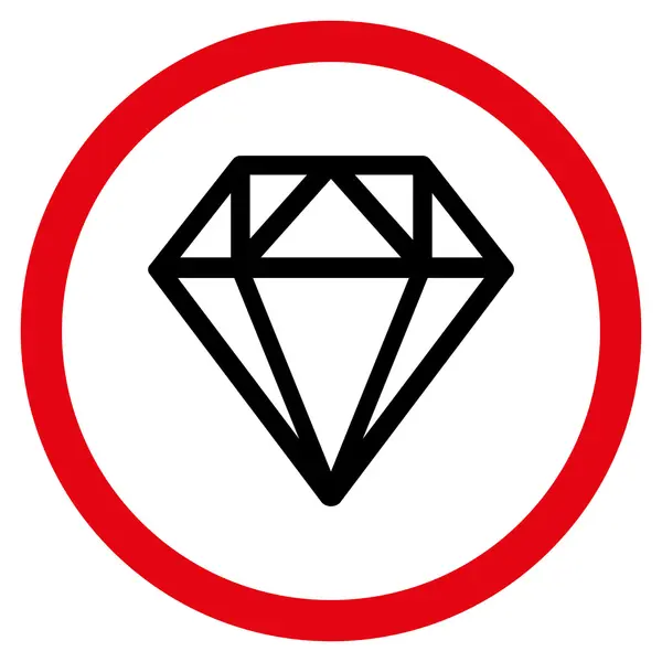 Diamant flaches abgerundetes Vektorsymbol — Stockvektor