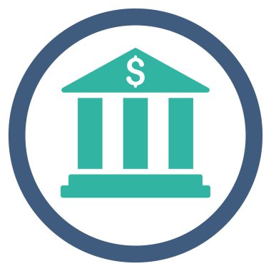 Banka Daire bina yuvarlak vektör simgesi