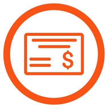 Doları Çek yuvarlak vektör simgesi