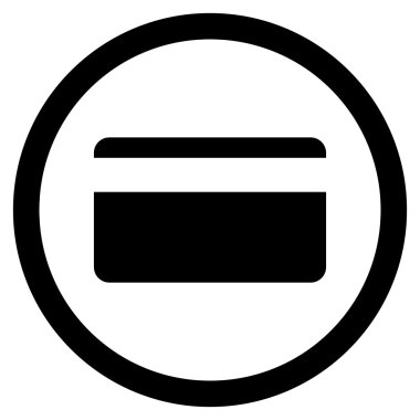 Plastik kart düz yuvarlak vektör simgesi