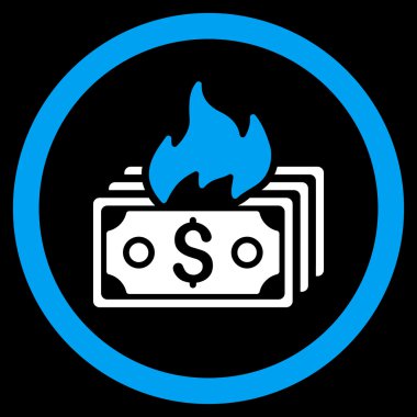 Banknot yuvarlak vektör simge yanmak