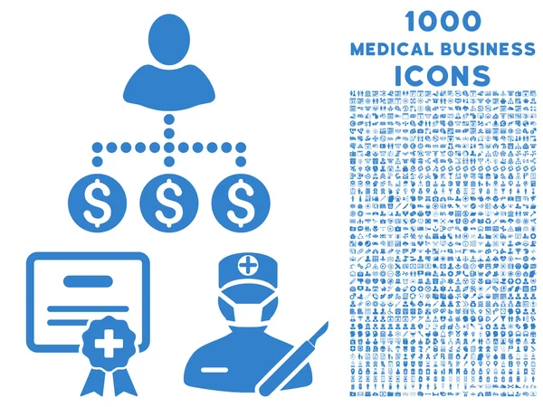 Икона медицинского бизнеса с 1000 иконами медицинского бизнеса — стоковый вектор