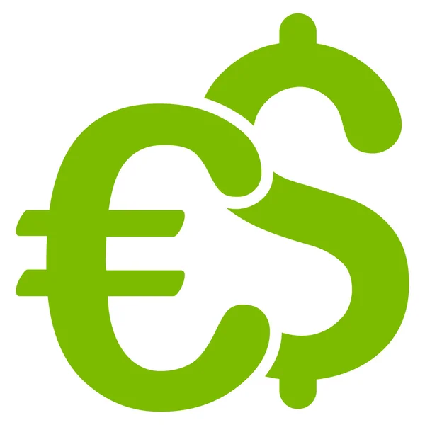 Euro and Dollar Symbols Flat Vector Icon — Stock Vector