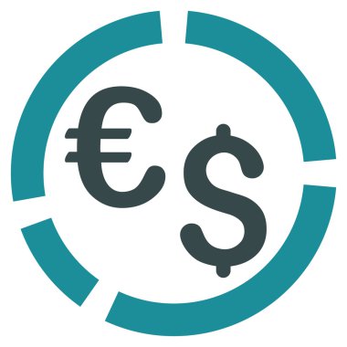 Para birimi diyagramı düz vektör simgesi