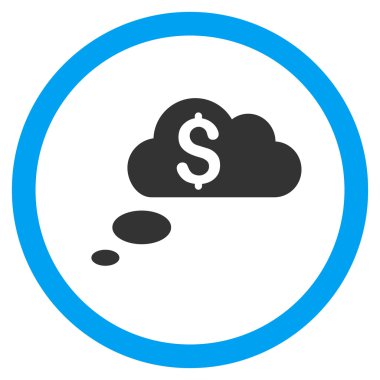 Zenginlik rüya bulutlar düz yuvarlak vektör simgesi