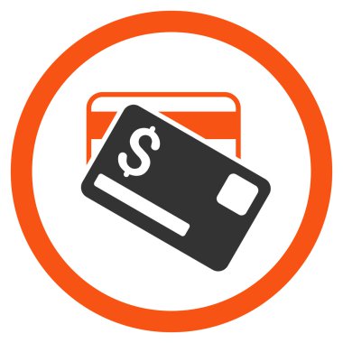 Kredi kartları yuvarlak vektör simgesi