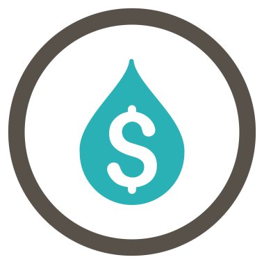 Para damla düz yuvarlak vektör simgesi