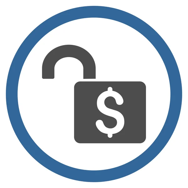 Open Banking Lock flaches gerundetes Vektor-Symbol — Stockvektor