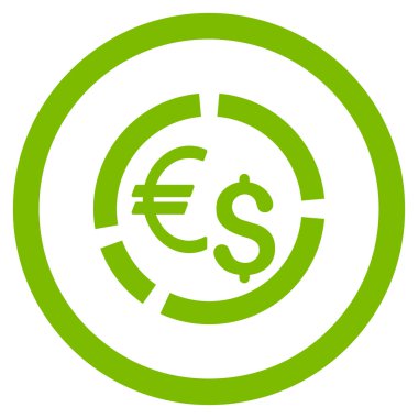 Para birimi diyagramı yuvarlak vektör simgesi