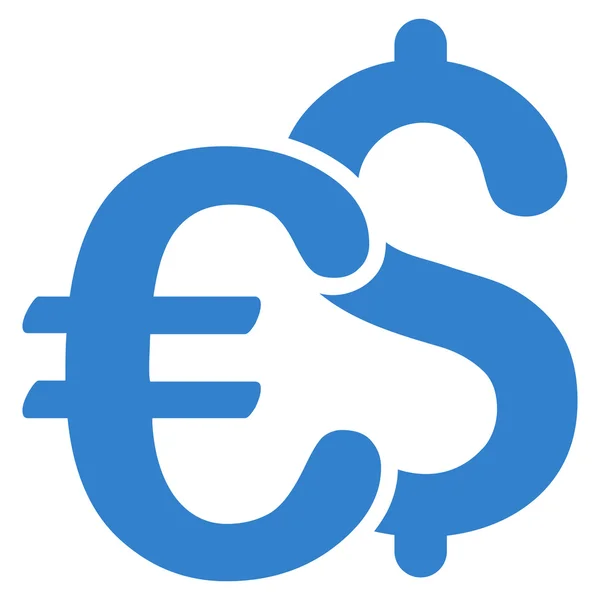 Euro e Dólar Símbolos Flat Vector Icon —  Vetores de Stock