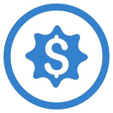 Para ödülü düz yuvarlak vektör simgesi