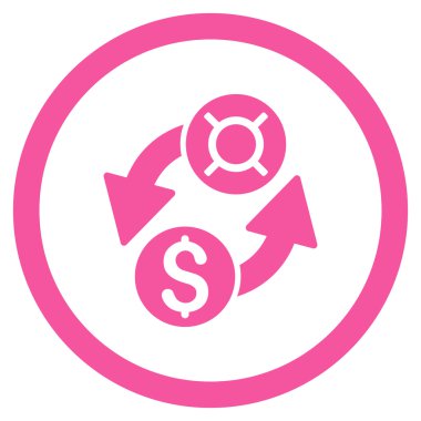 Dolar döviz vektör simge yuvarlak