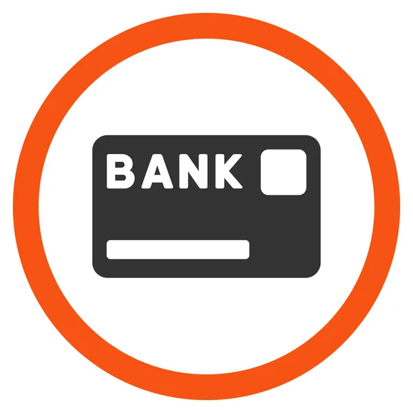 Bank karta płaska zaokrąglona wektor ikona — Wektor stockowy