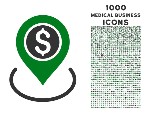 Икона "Bank Place" с 1000 иконами медицинского бизнеса — стоковый вектор
