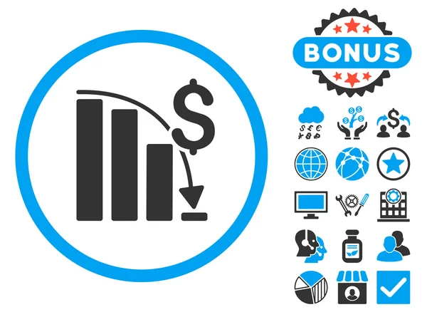 Episches Fail Chart flaches Vektorsymbol mit Bonus — Stockvektor