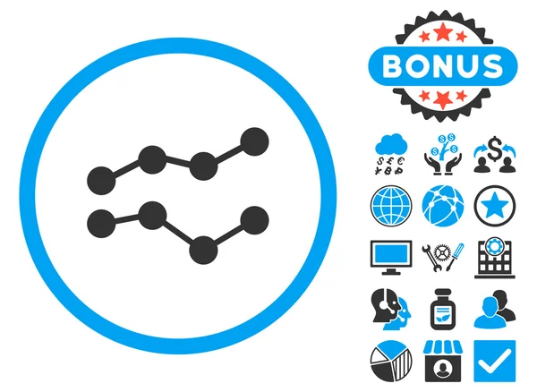 Тенденції Плоска Векторна піктограма з бонусом — стоковий вектор